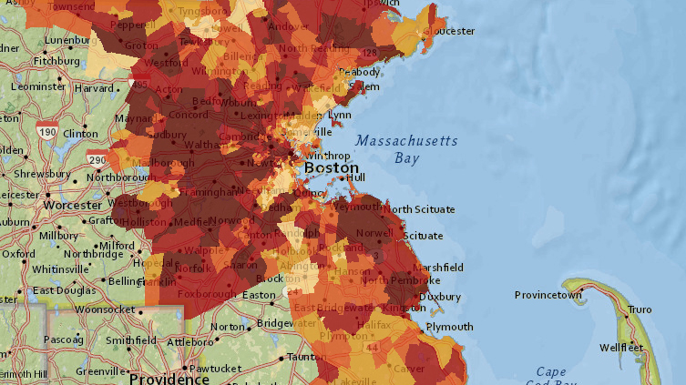 A Child Opportunity Index map for the Boston metro area