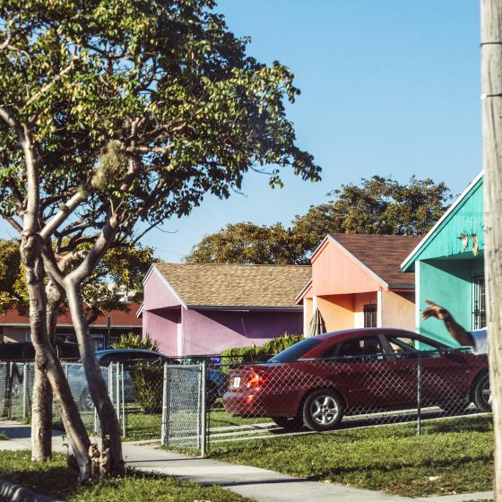 houses and sidewalk