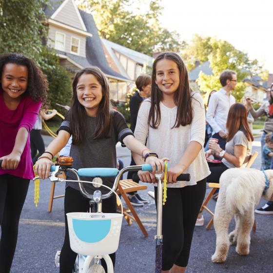 Kids with bikes