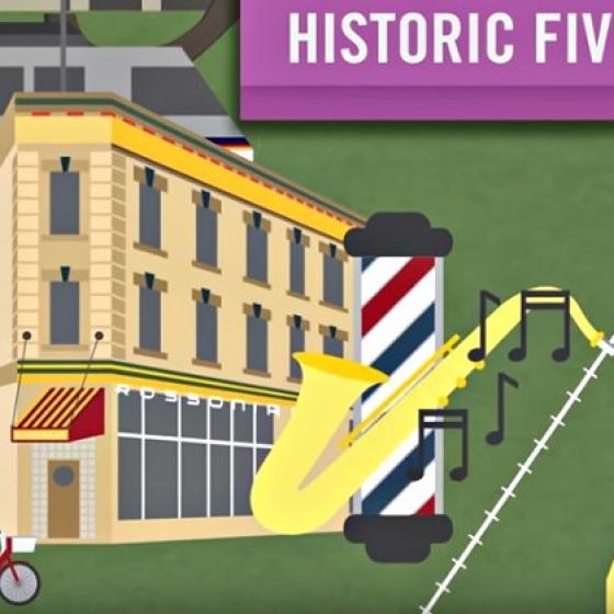 Graphic from YouTube video about the Five Points neighborhood in Denver