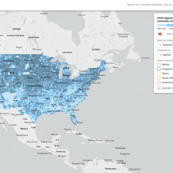 Screen shot of a COI map of the U.S.