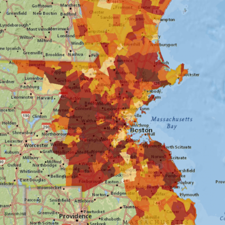 Child Opportunity Index map for Boston